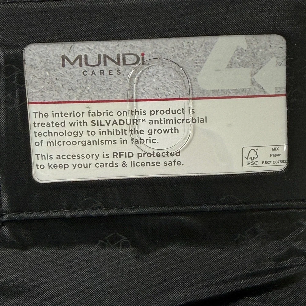 Mundi Black Floral Bird Patent Leather RFID Wallet Cash Coupons Receipts NWOT
